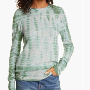 Raquel Allegra Cashmere Tie Dye Green Oatmeal Slim Sweater Size 1 Small